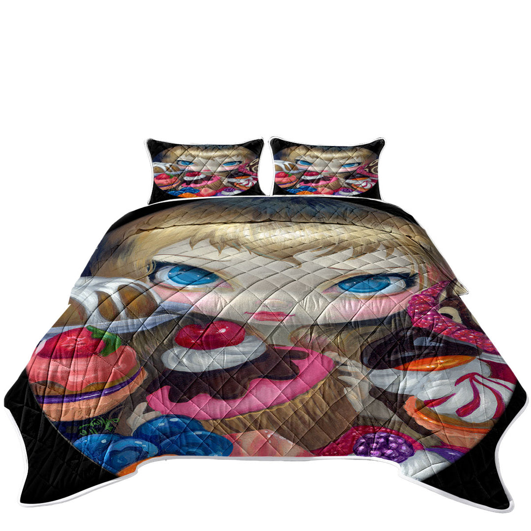 Girl with Tea Party Treats and Cakes Coverlet