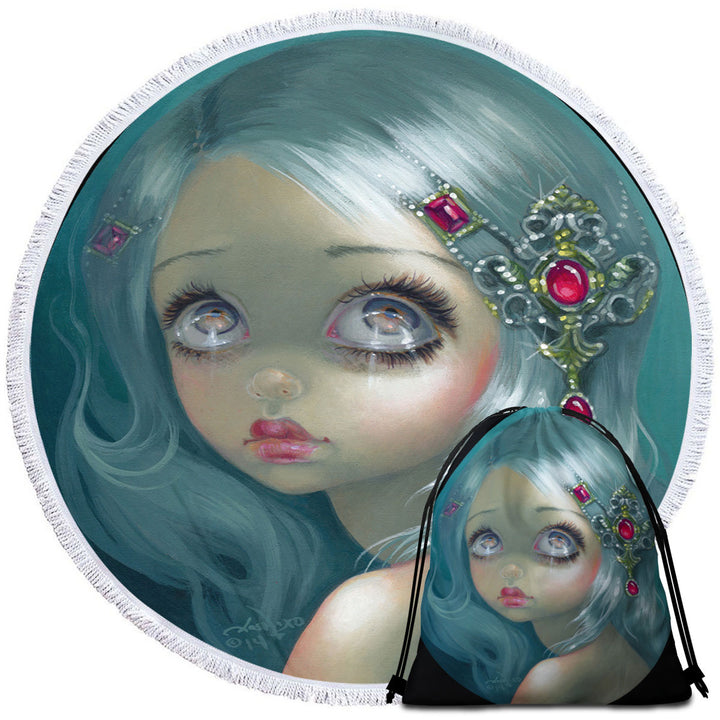 Girls Beach Towels with Eyes on the Heavens Beautiful Girl Portrait