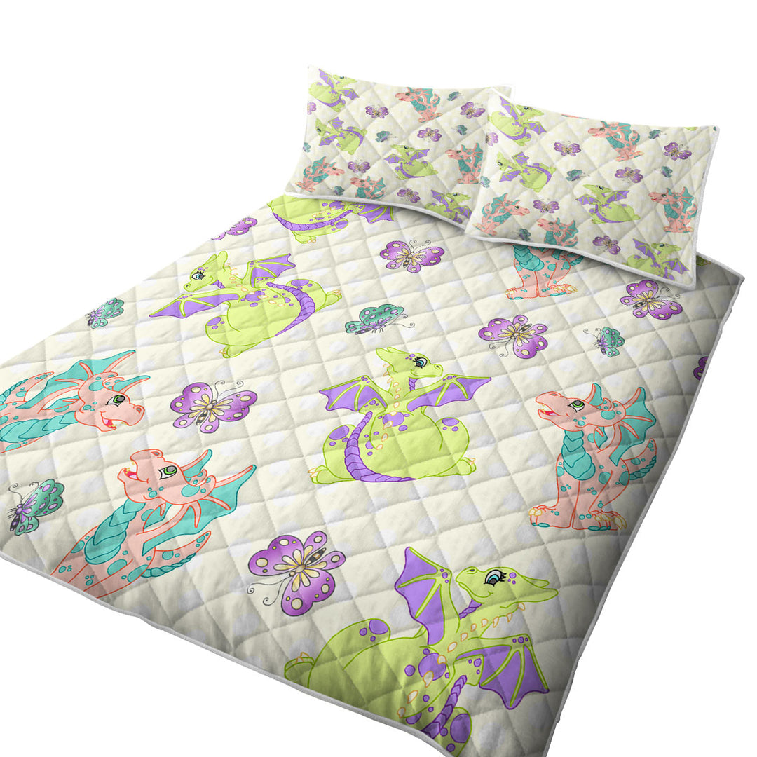 Girls Butterfly and Dragon Pattern Coverlets