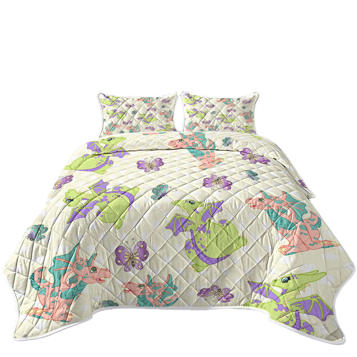 Girls Butterfly and Dragon Pattern Quilt