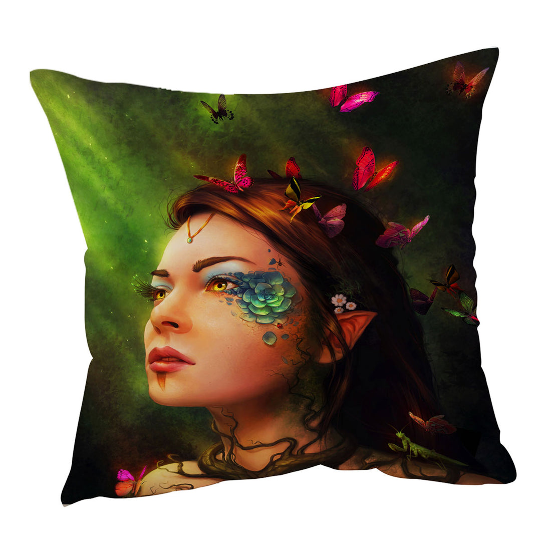 Girls Cushion Covers Gaia Butterflies Elf Beautiful Fairy