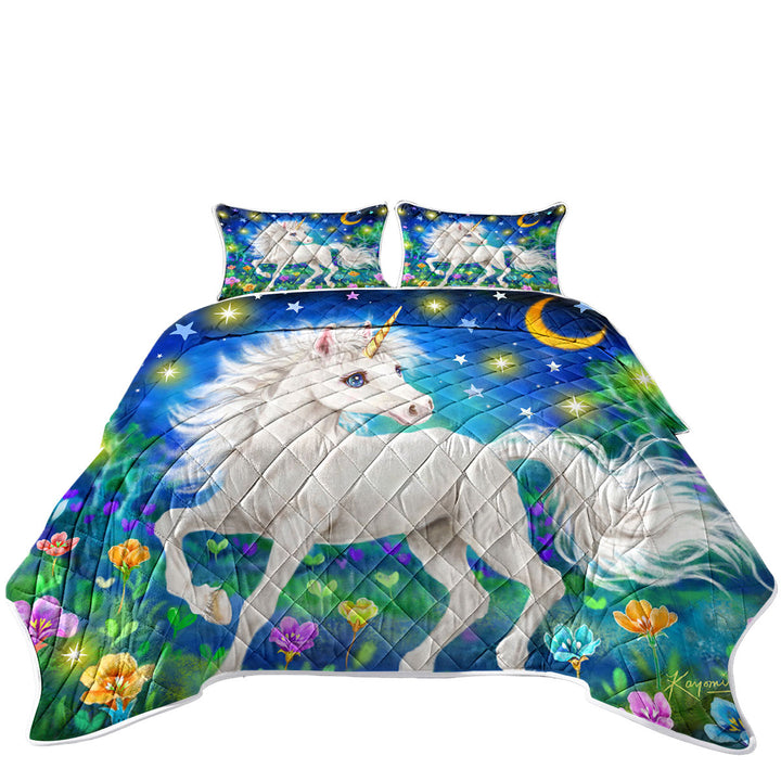 Girls Designs Unicorn Magical Blooming Dreams Coverlet