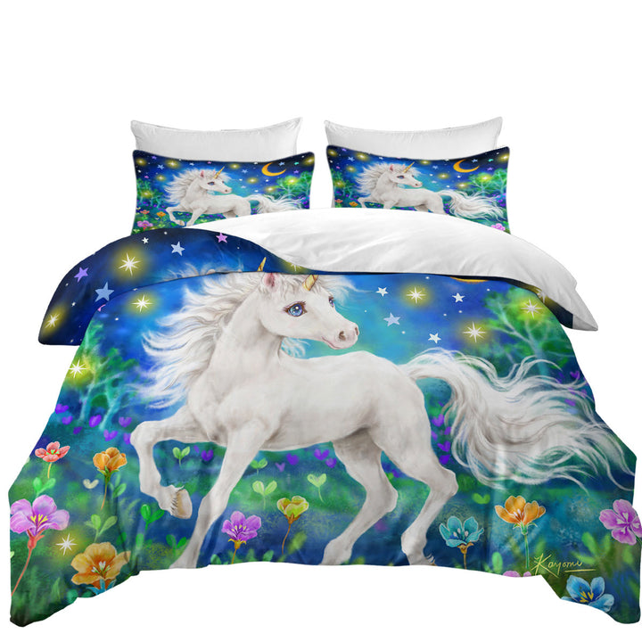 Girls Designs Unicorn Magical Blooming Dreams Duvet Cover