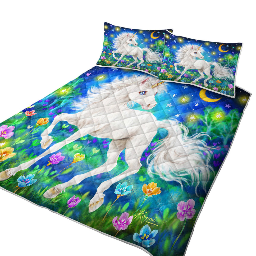 Girls Designs Unicorn Magical Blooming Dreams Quilts