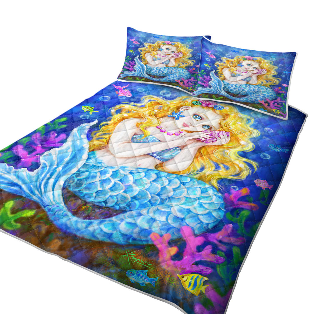 Girls Room Designs Colorful Corals and Mermaid Quilt Stores Near Me