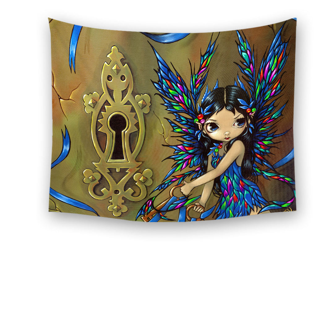 Girls Wall Decor Tapestries Keyhole Colorful Wings Fairy Secrets