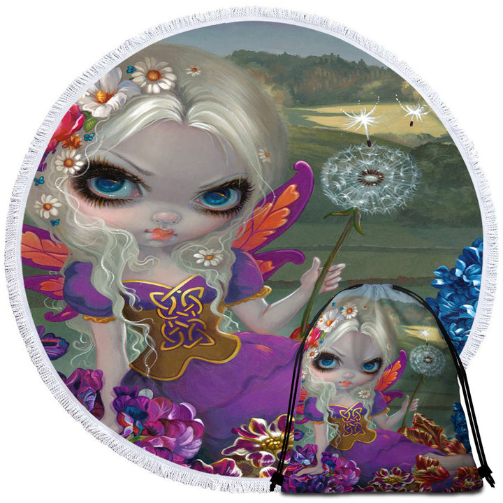 Girly Beach Towels and Bags Set Three Wishes Fairy in the Floral Countryside