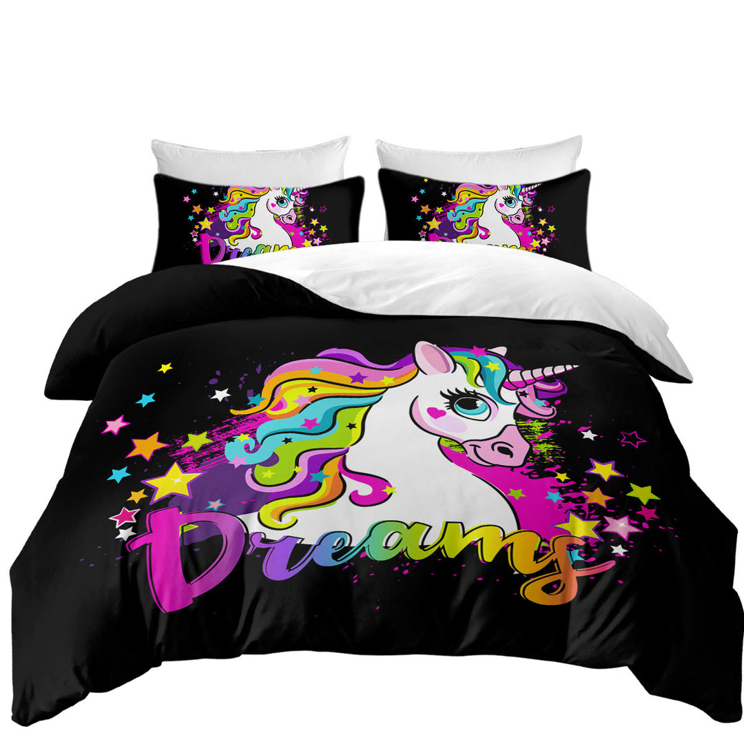Girly Dreamy Unicorn Queen Size Duvet Cover