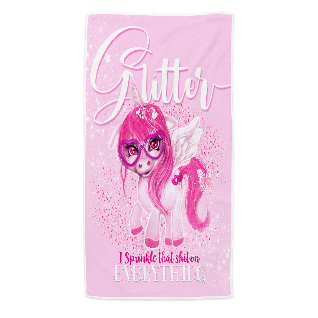 Girly Pool Towels Glitter Everything Unicorn