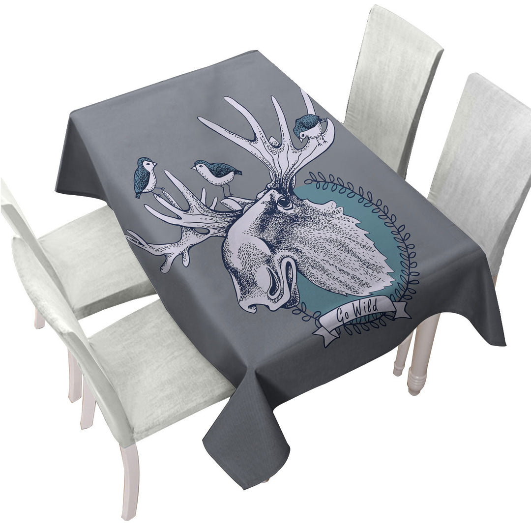 Go Wild Moose and Birds Custom table Covers