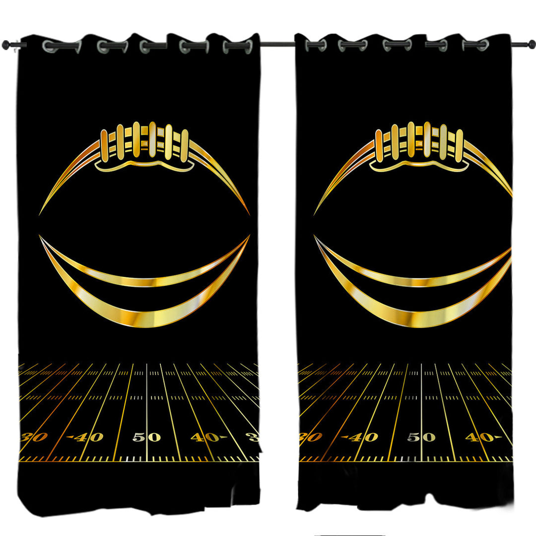 Gold Football Curtains