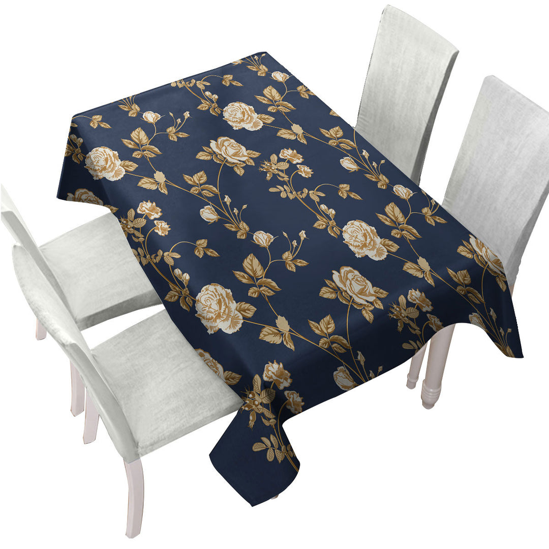 Gold Roses Tablecloth
