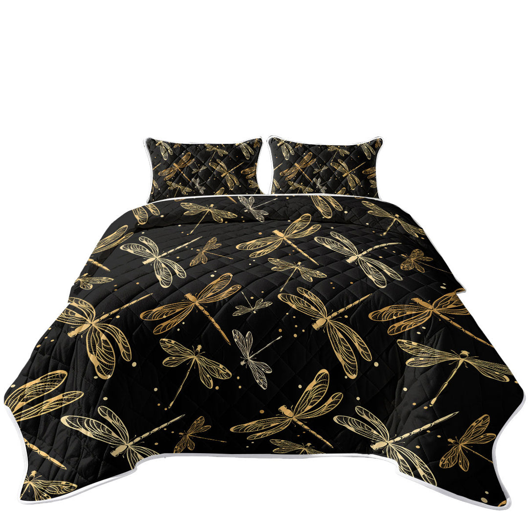 Golden Dragonflies Quilts