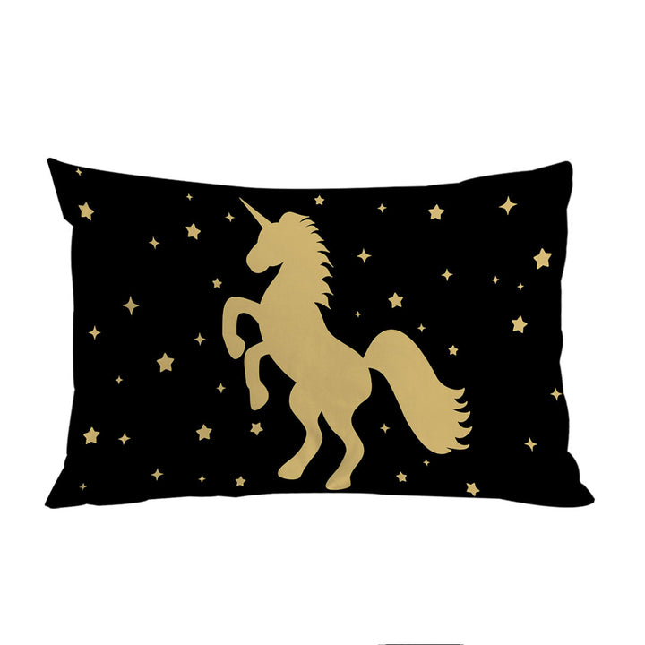 Golden Unicorn and Stars Pillowcases