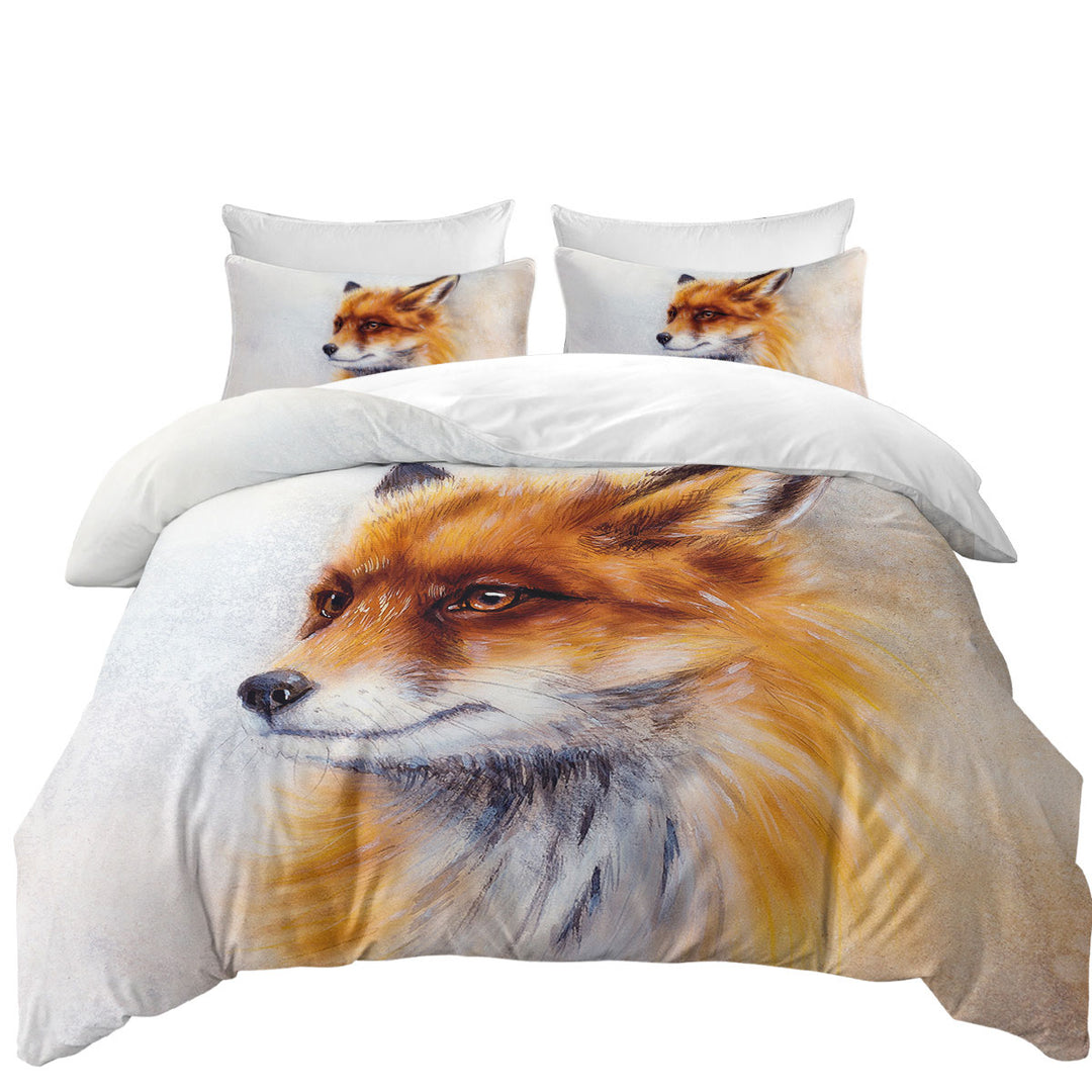 Good Duvet Covers with Art Painting Fox Portrait