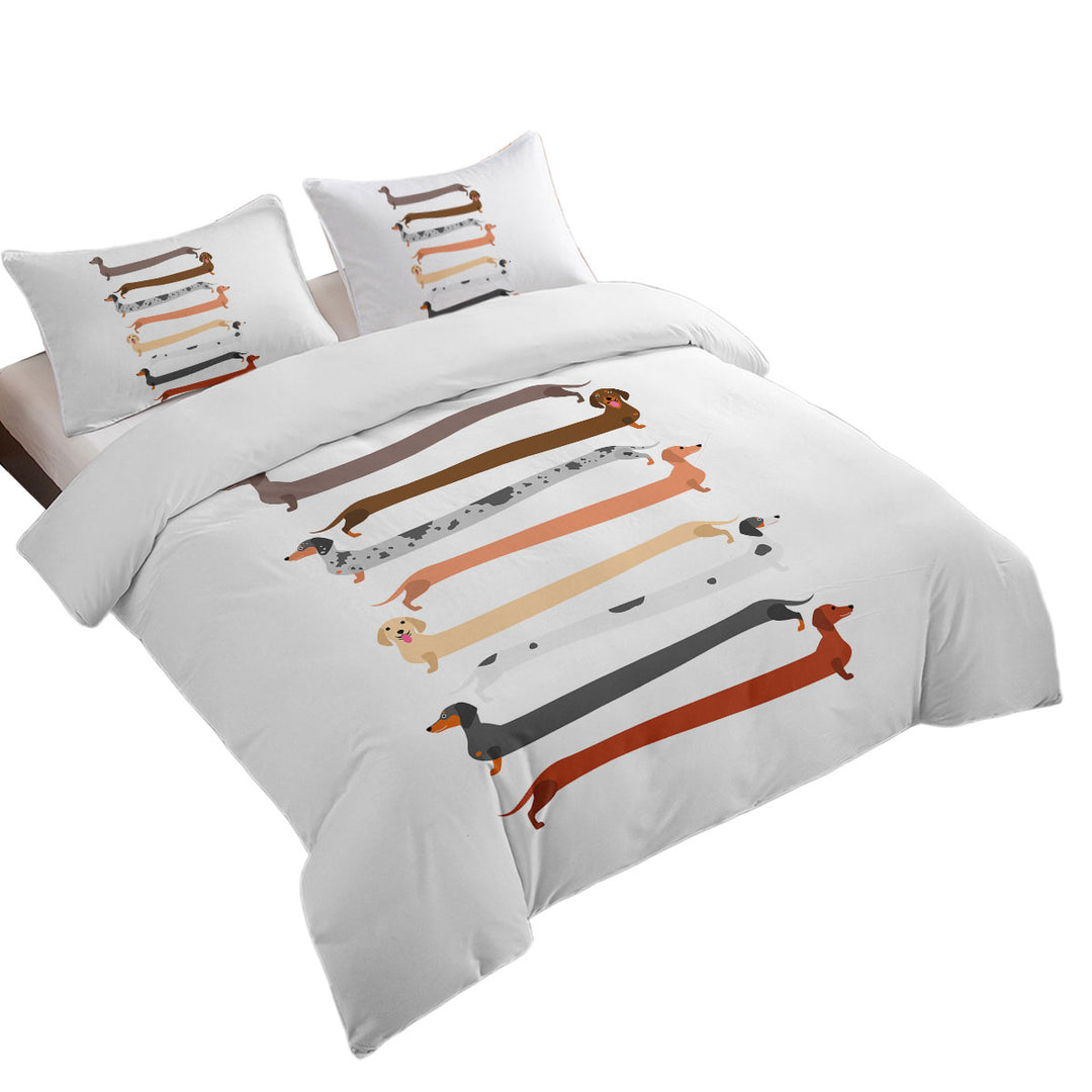 Good Duvet Covers with Funny Extra Long Dachshund Dogs