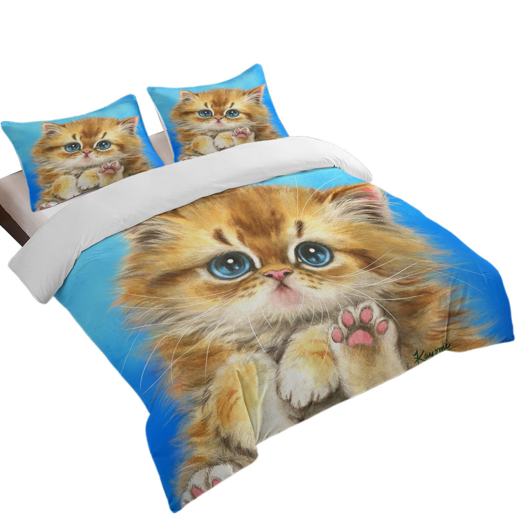Good Duvet Covers with Kids Designs Little Blue Eyes Kitten