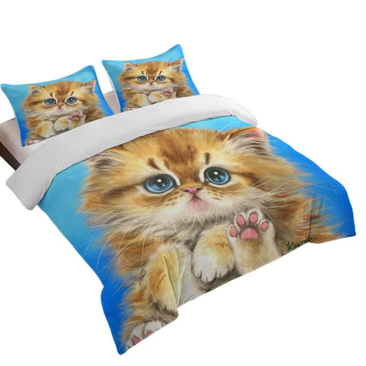 Good Duvet Covers with Kids Designs Little Blue Eyes Kitten