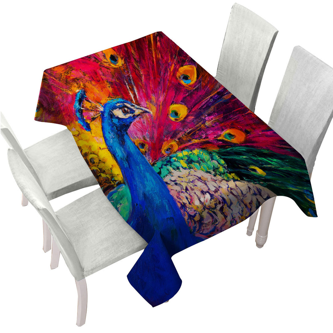 Gorgeous Art Painting Peacock Custom tablecloths