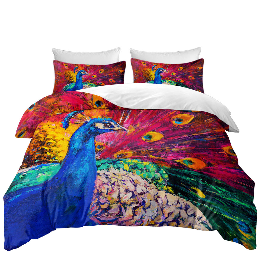 Gorgeous Art Painting Peacock Duvet Cover