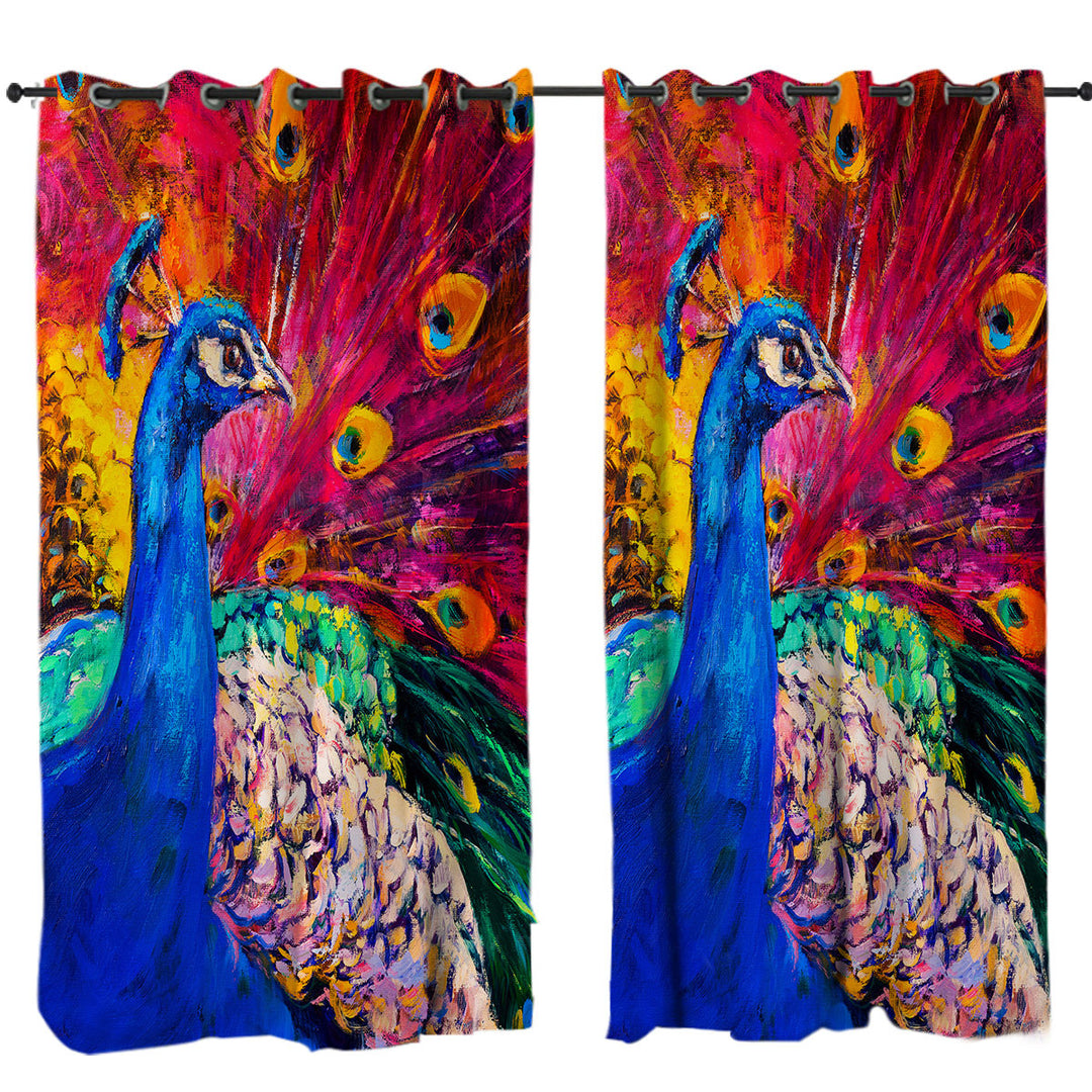 Gorgeous Art Painting Peacock Made to Measure Curtains