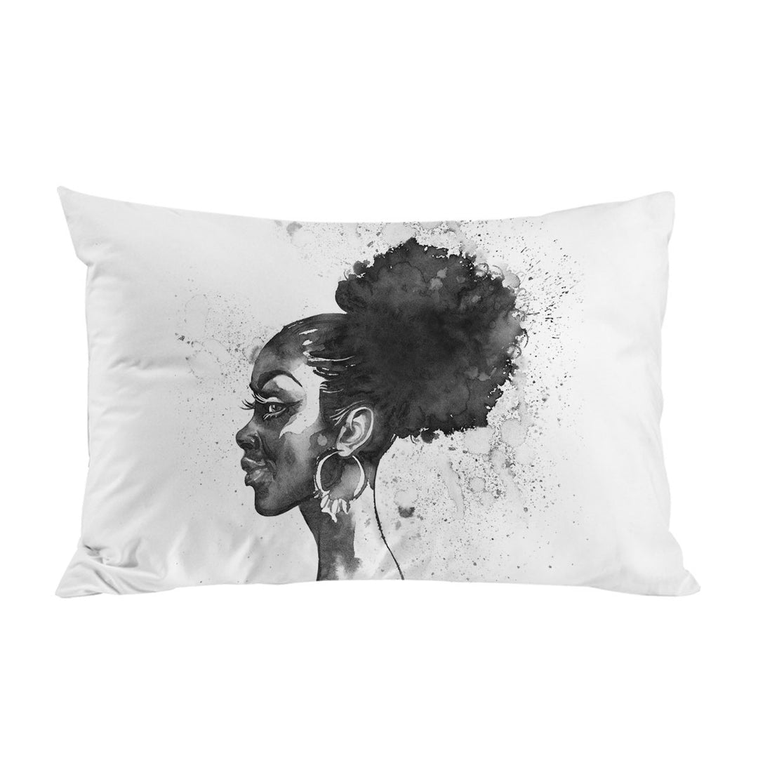 Gorgeous Black Girl Art Drawing Pillow Cases