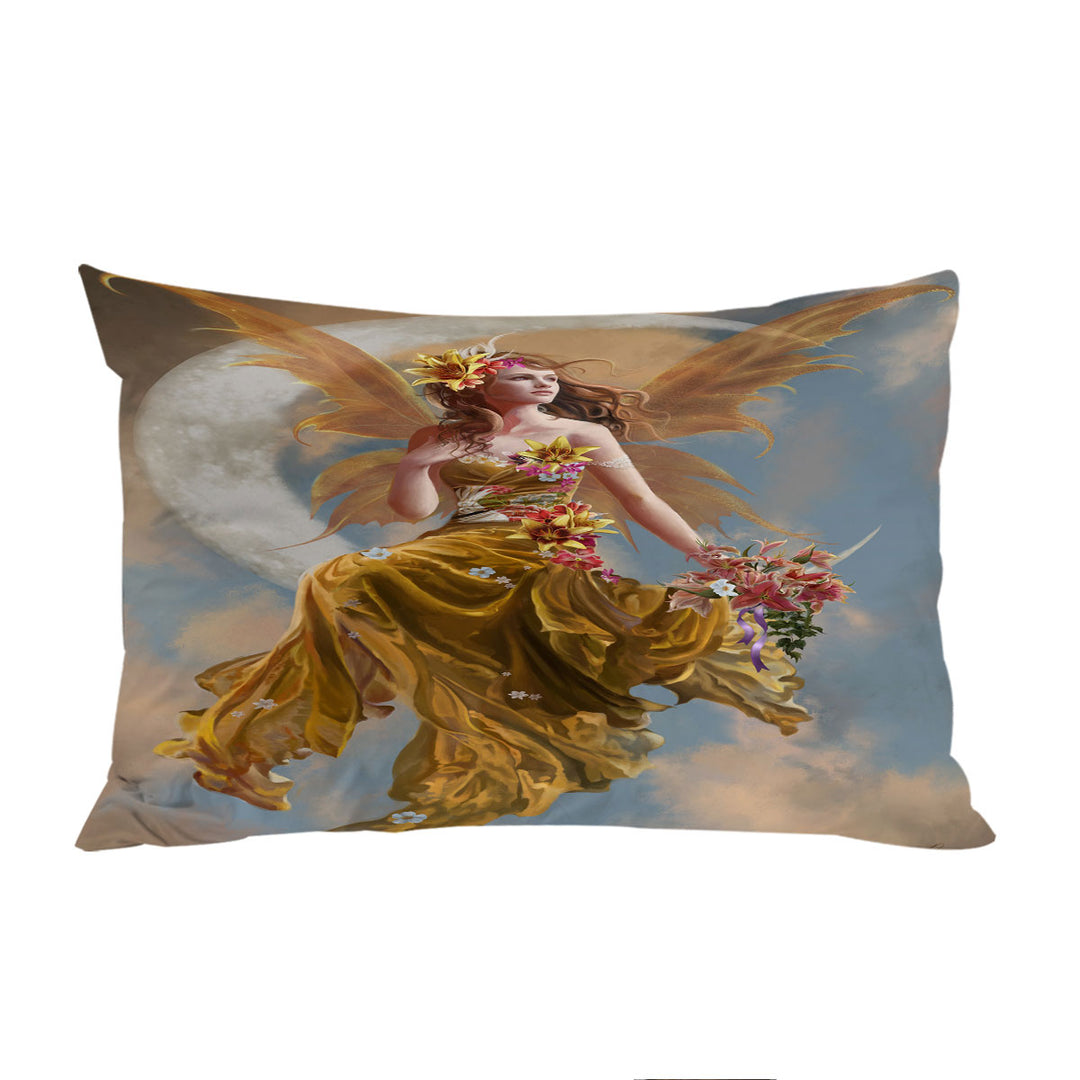 Gorgeous Earth Moon and Flowers Fairy Pillow Cases
