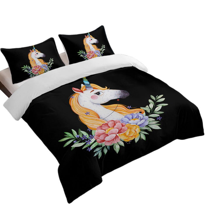 Gorgeous Unicorn and Flowers Good Duvet Covers
