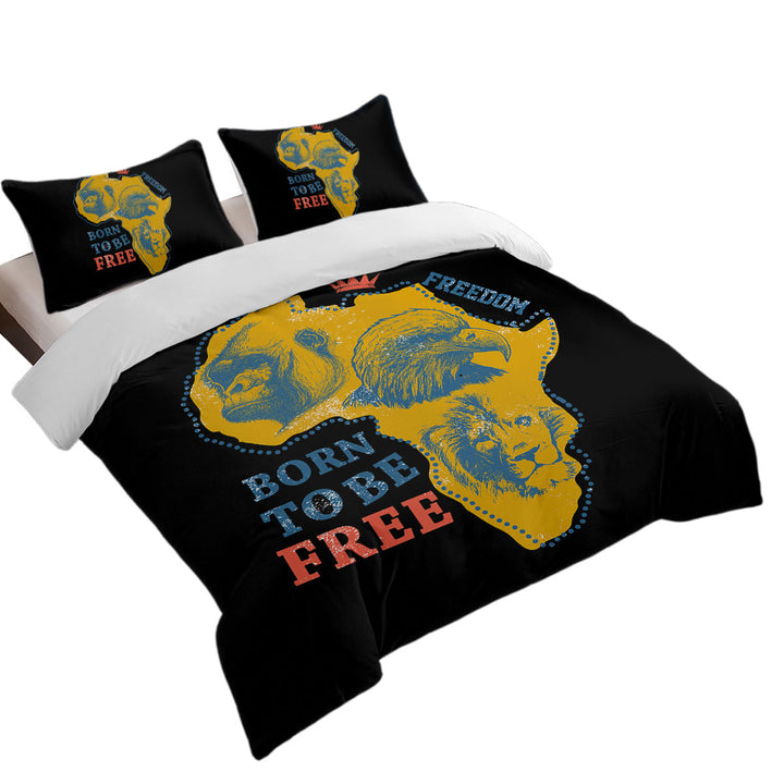 Gorilla Lion and Eagle The African Map Duvet Cover