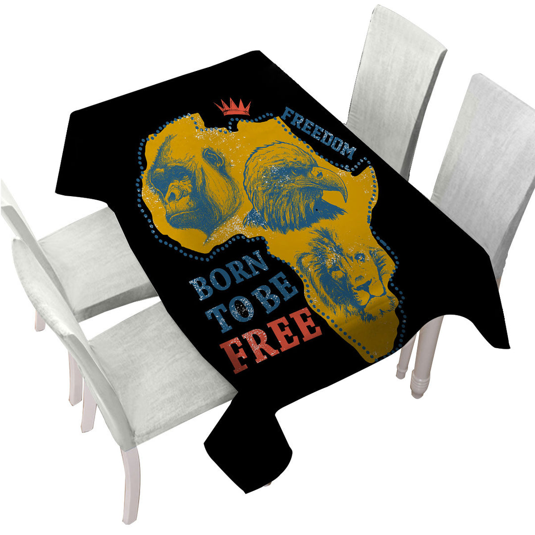Gorilla Lion and Eagle The African Map Tablecloths