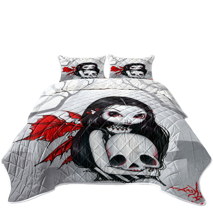 Goth Fairy a Walk Through the Cemetery California King Quilt Sets