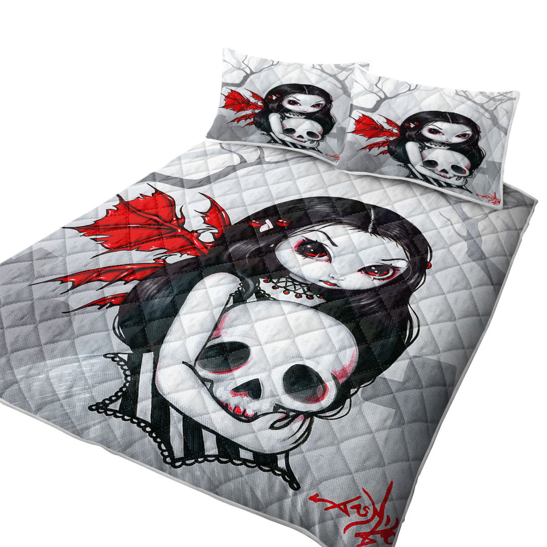 Goth Fairy a Walk Through the Cemetery Twin Quilt