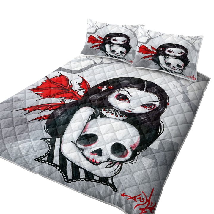 Goth Fairy a Walk Through the Cemetery Twin Quilt