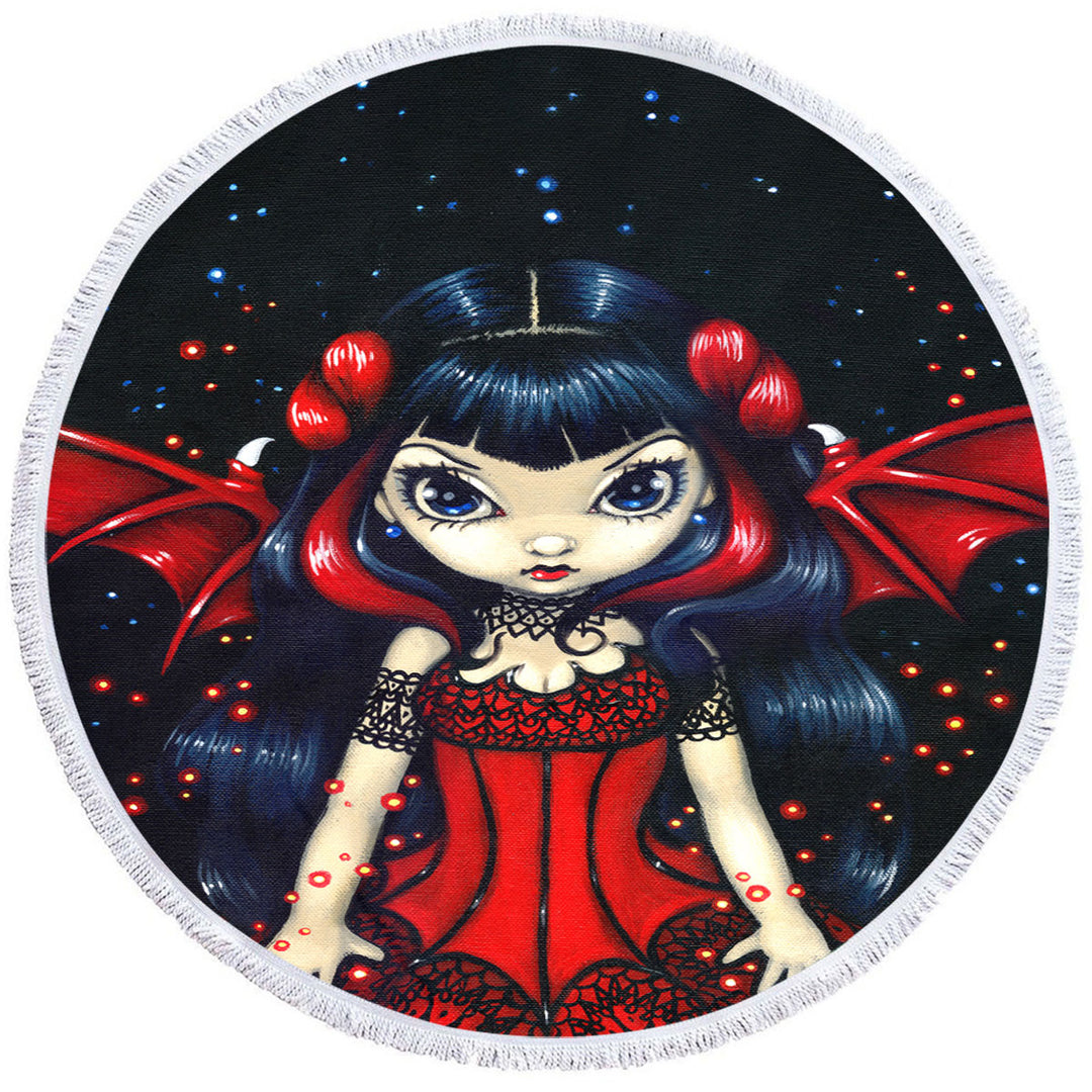 Gothic Beach Towels Near Me Fairy in a Red Dress
