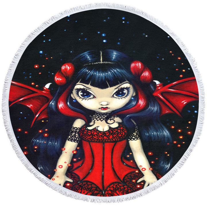 Gothic Beach Towels Near Me Fairy in a Red Dress