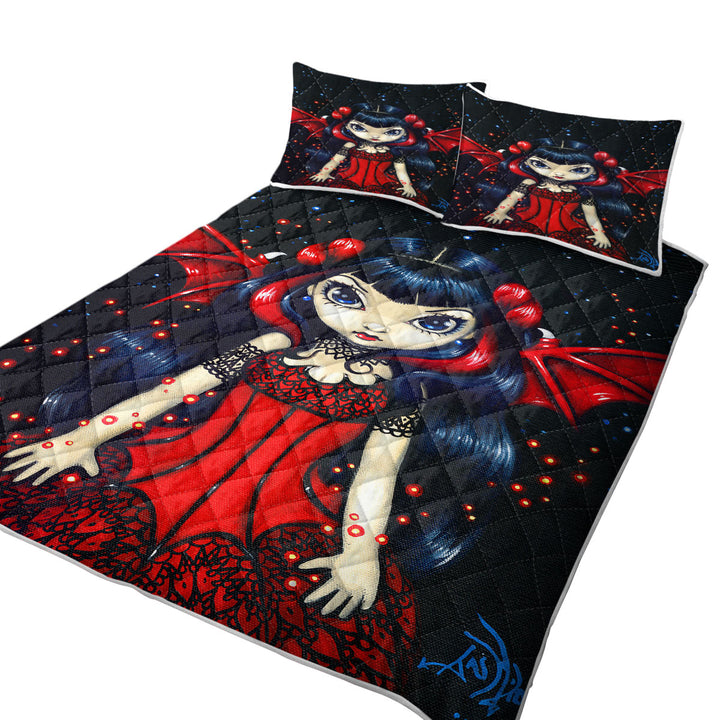 Gothic Fairy in a Red Dress Quilt