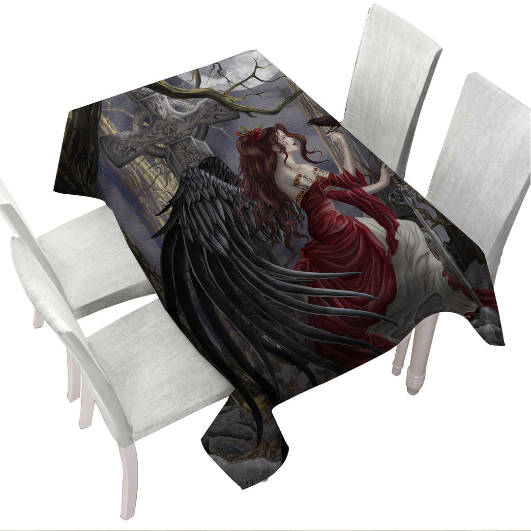 Gothic Fantasy Art the Graveyard Fairy Tablecloths