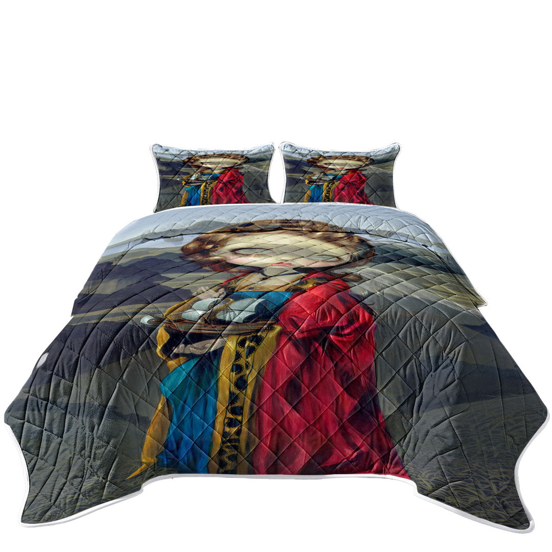 Gothic style Painting Angel a Safe Harbor King Size Quilt