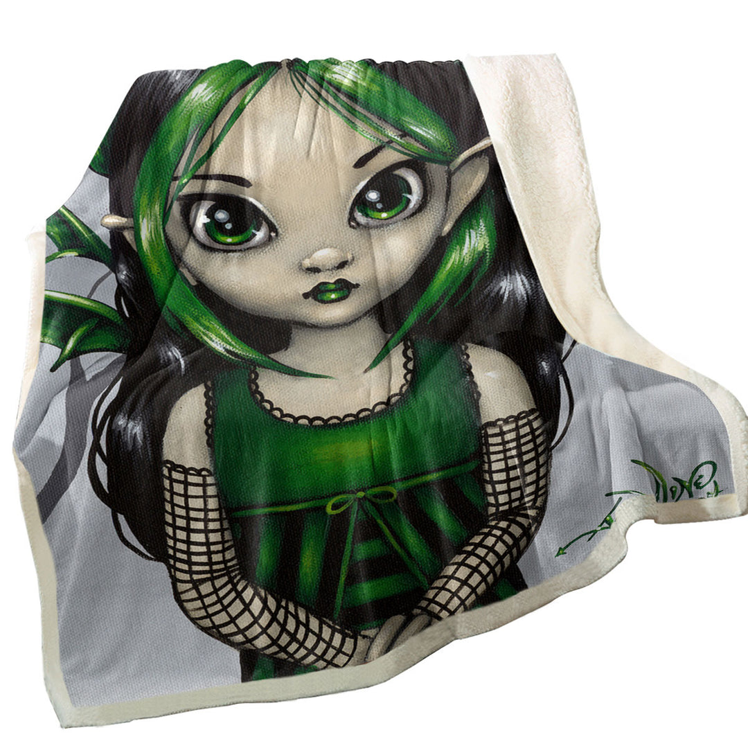 Gothling Throws Cute Green Goth Fairy in Misty Forest