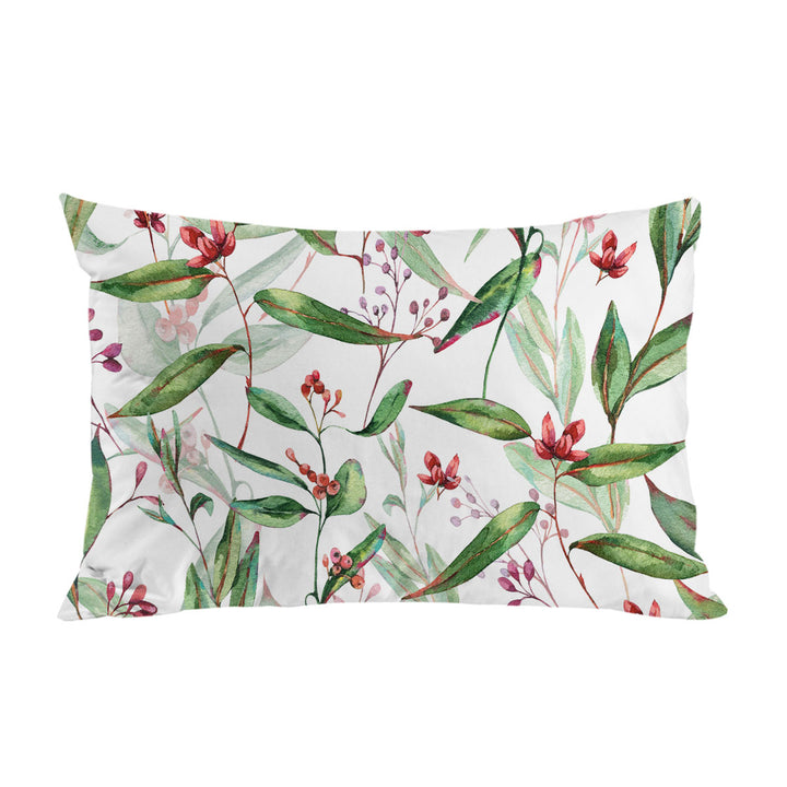 Green Leaves and Berries Pillowcase