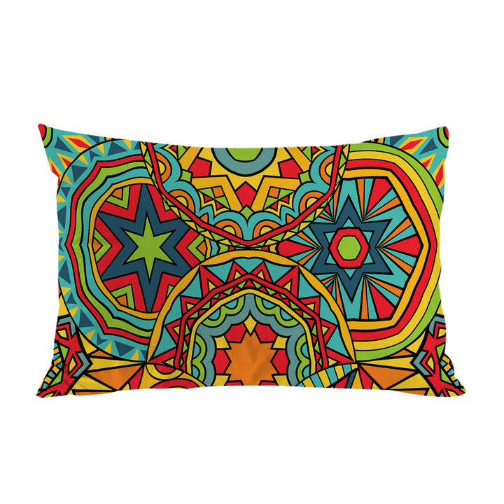 Green Red Blue Messy Abstract Pillowcases
