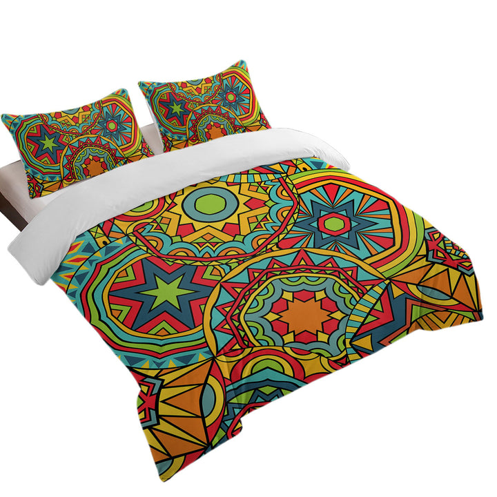 Green Red Blue Messy Abstract Quilt Cover Sets