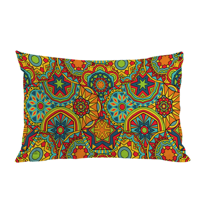 Green Red Blue Messy Mandalas Pillow Cases