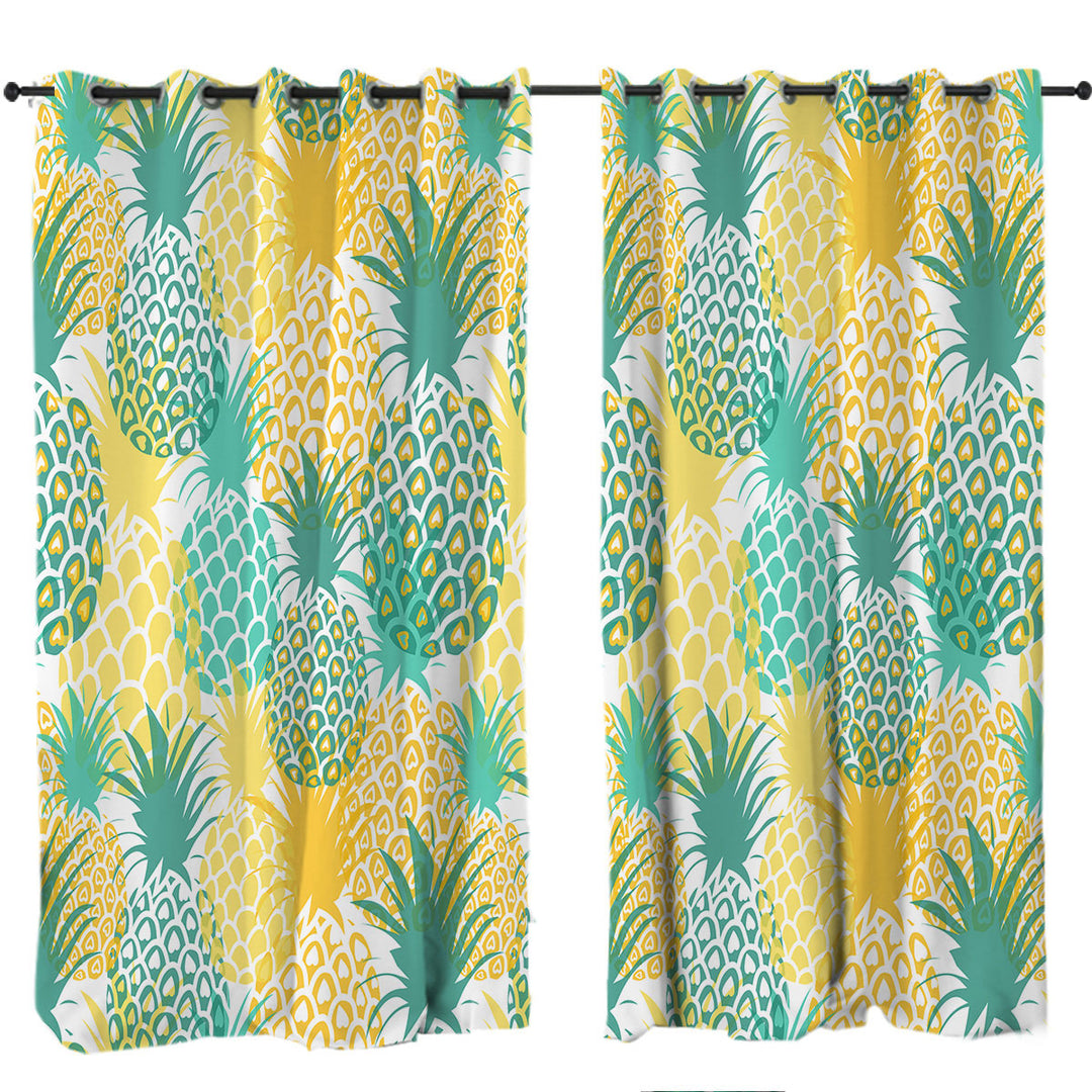 Green and Yellow Pineapples Curtain