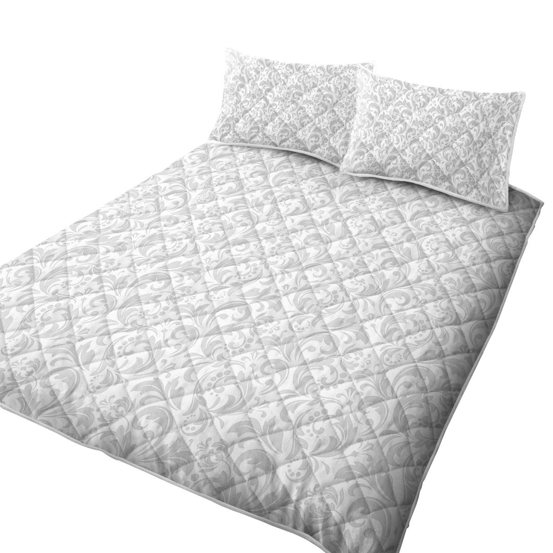 Grey Pattern of Royal Floral Coverlets