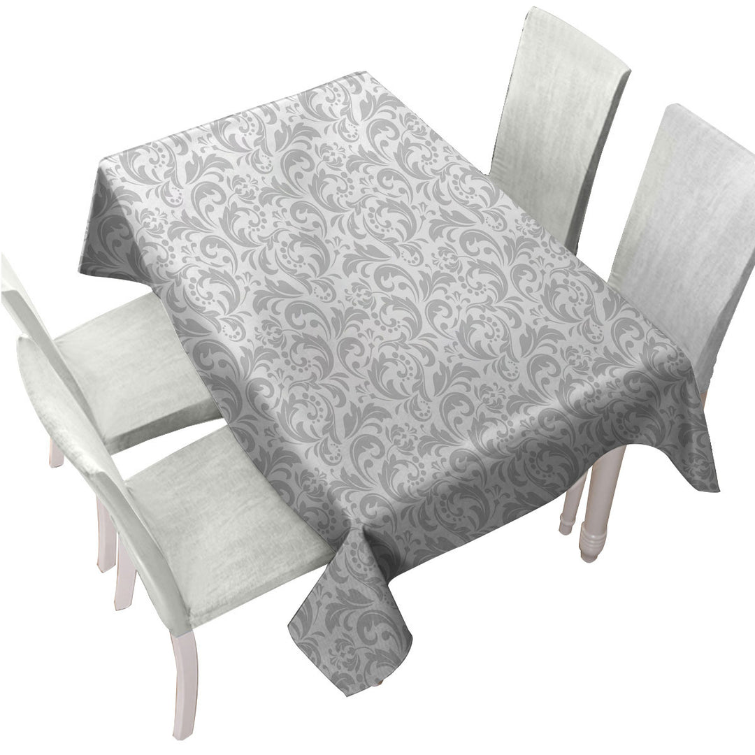 Grey Pattern of Royal Floral Table Cover