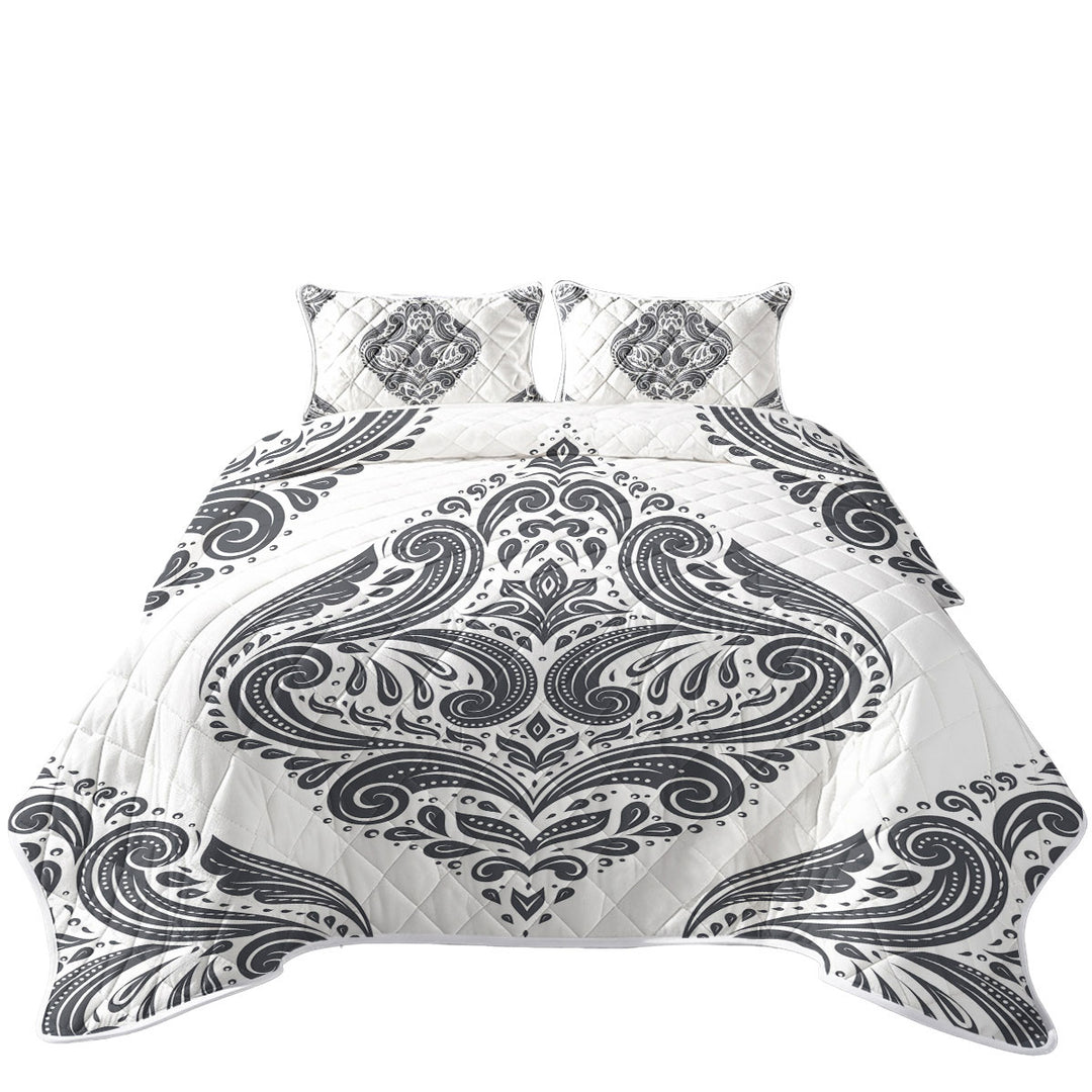 Grey Royal Floral King Size Bedspreads