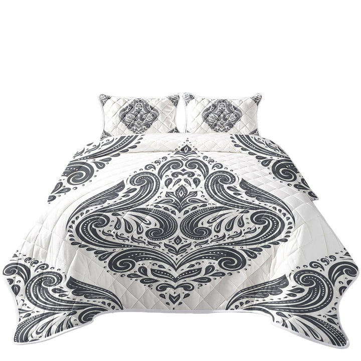 Grey Royal Floral King Size Bedspreads