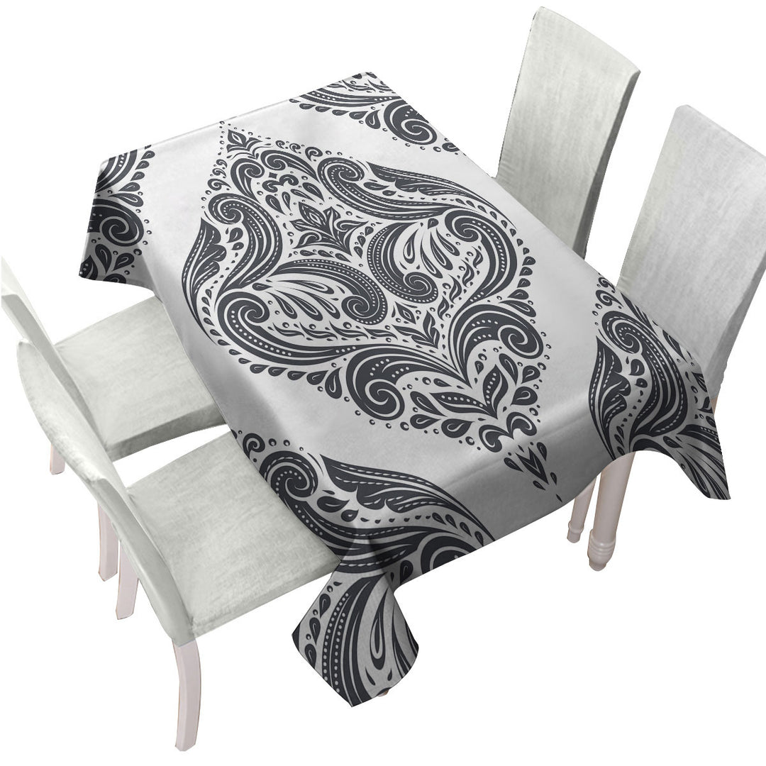Grey Royal Floral Tablecloth