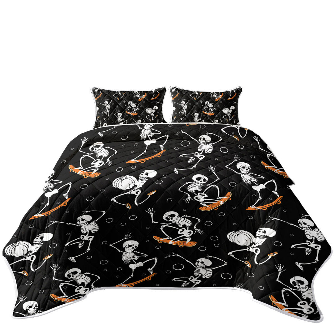 Halloween Funny Skeletons Quilt